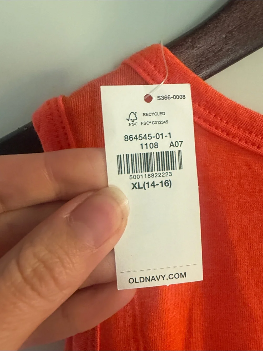 Old Navy Boys Orange Tropical Palm Beach Graphic Sleeveless Tank Sz XL 14-16 NWT - Picture 7 of 7
